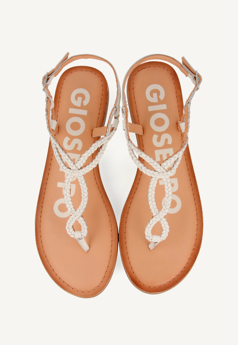 Sandalias de tiras trenzadas blancas para mujer FYFFE