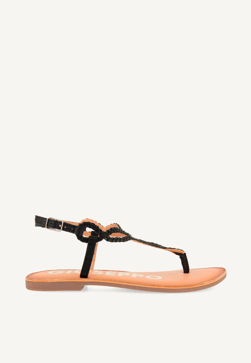Sandalias de tiras trenzadas negras para mujer FYFFE