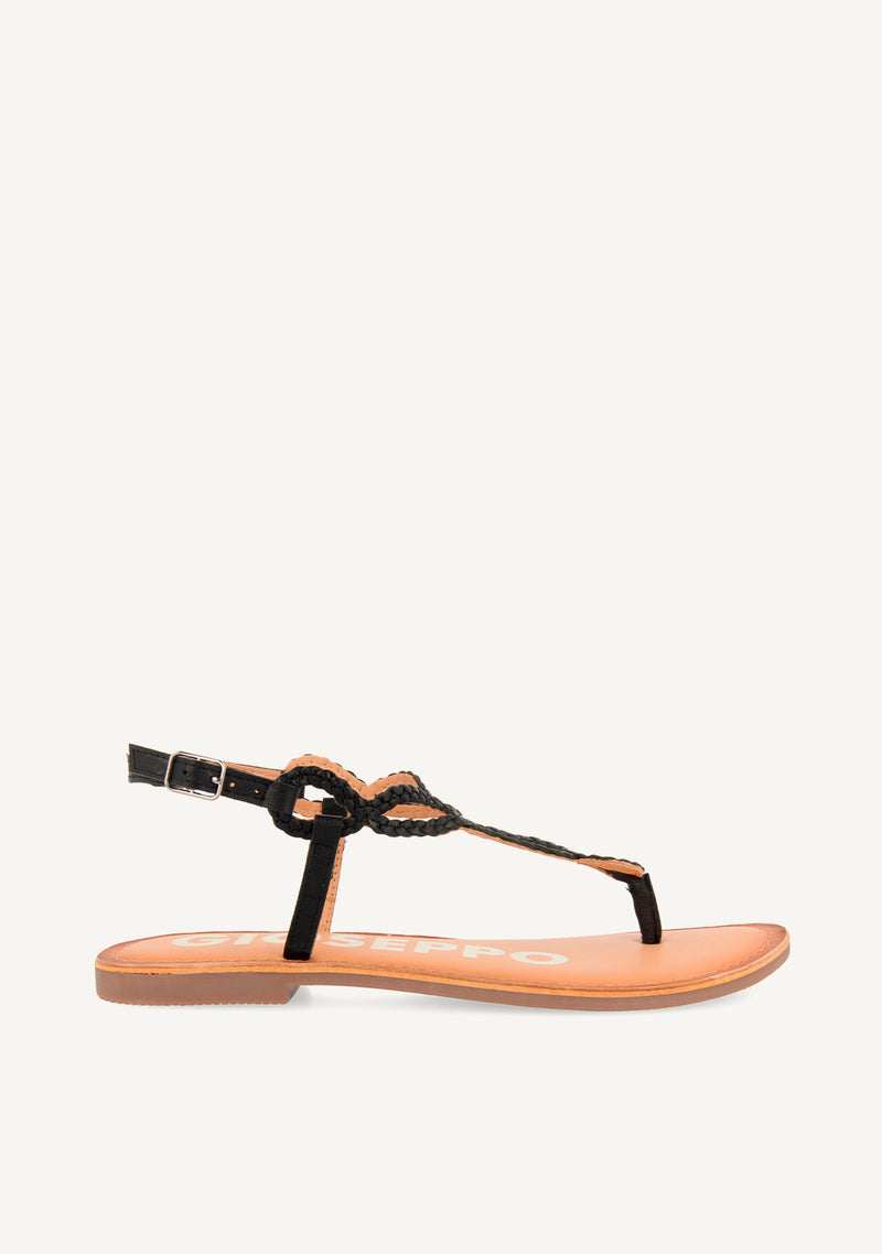 Sandali con fasce intrecciate nere per donna FYFFE