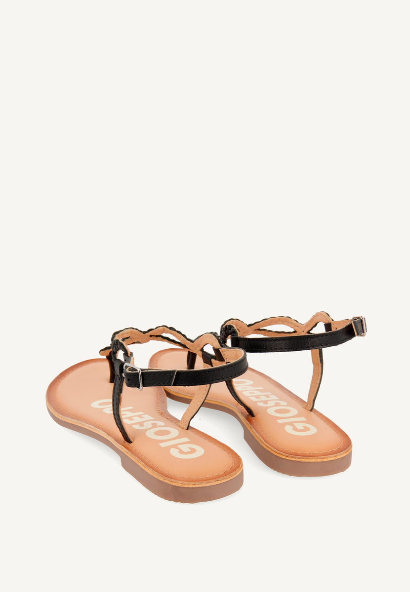 Sandalias de tiras trenzadas negras para mujer FYFFE