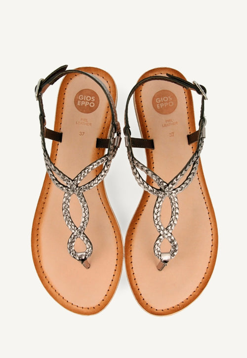 Sandalias de tiras trenzadas plomo para mujer FYFFE