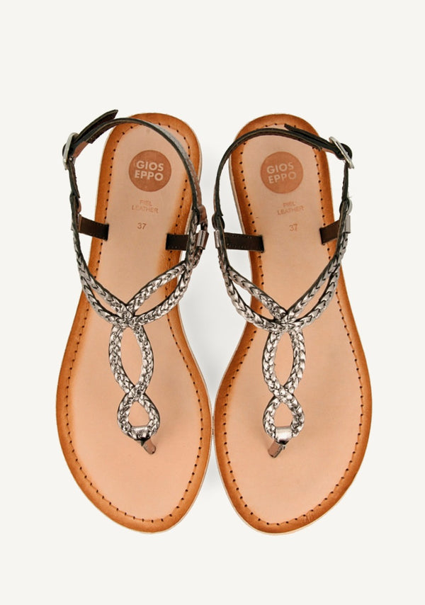 Sandalias de tiras trenzadas plomo para mujer FYFFE