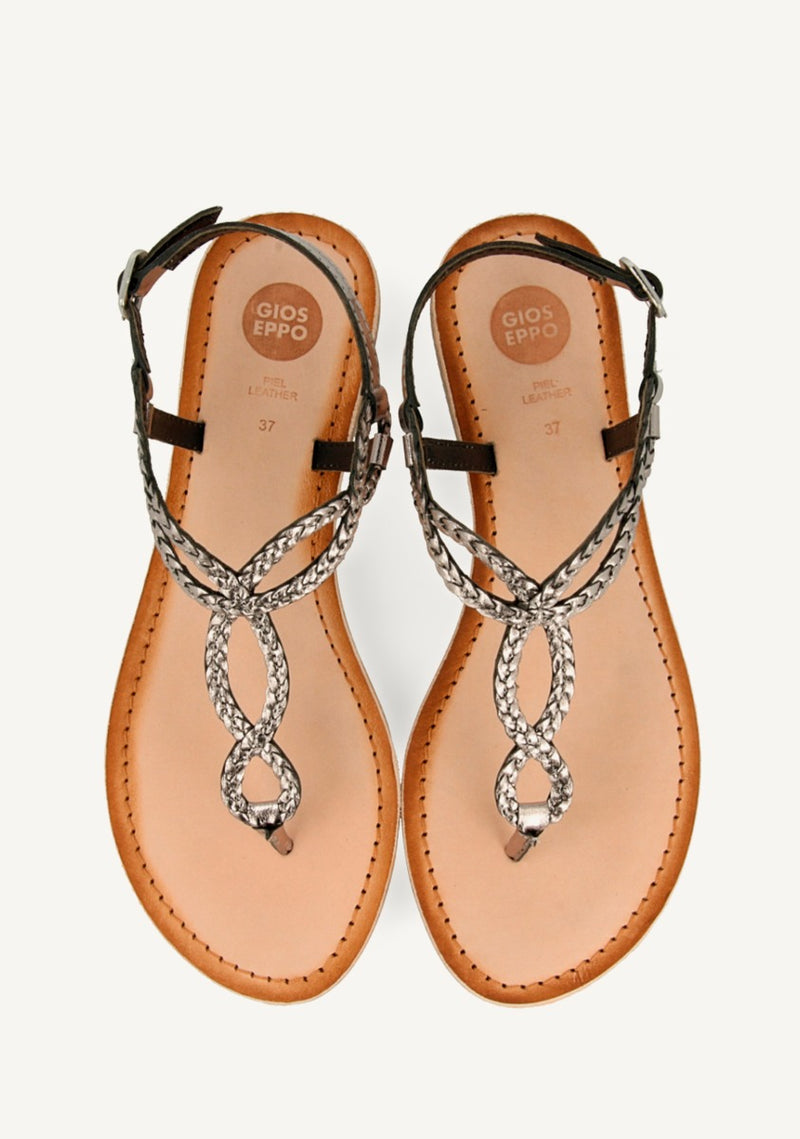 Sandalias de tiras trenzadas plomo para mujer FYFFE
