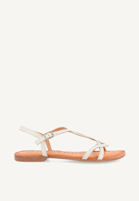 SANDALIAS DE TIRAS FINAS BLANCAS PARA MUJER NAVASSA
