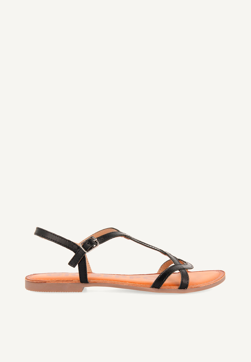 Sandalias de tiras finas negras para mujer NAVASSA