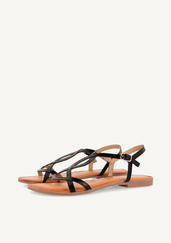 Sandalias de tiras finas negras para mujer NAVASSA