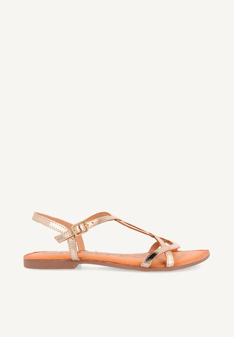 SHINY LEATHER SANDALS NAVASSA