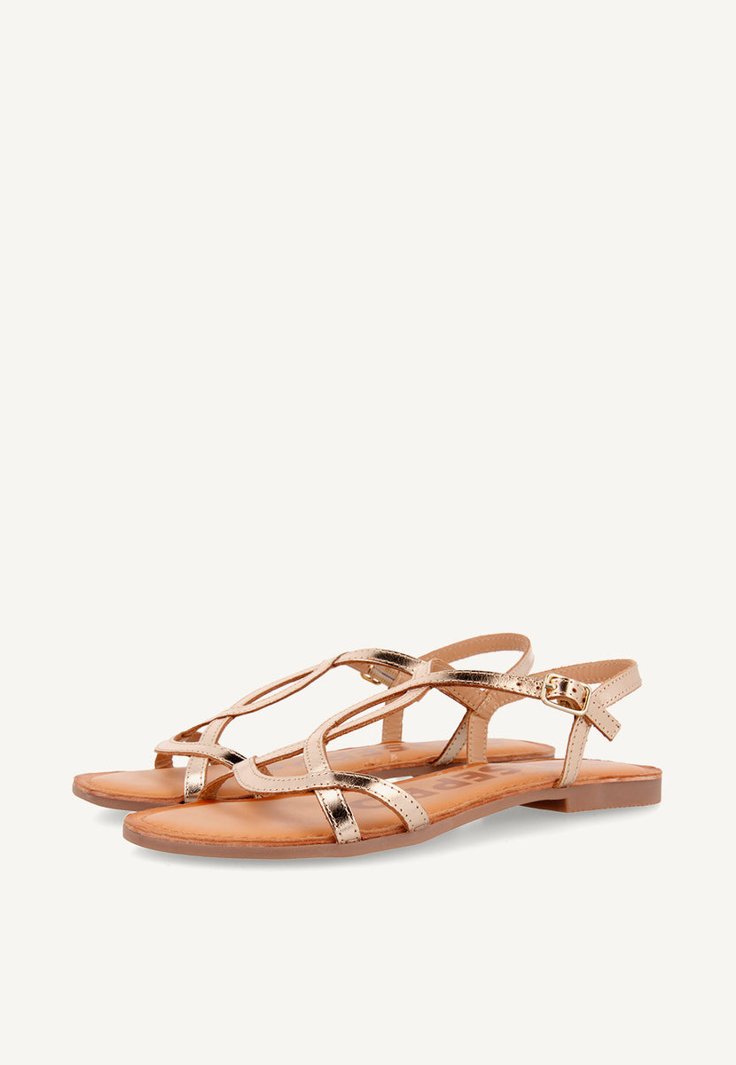 Sandalias de tiras finas doradas para mujer NAVASSA