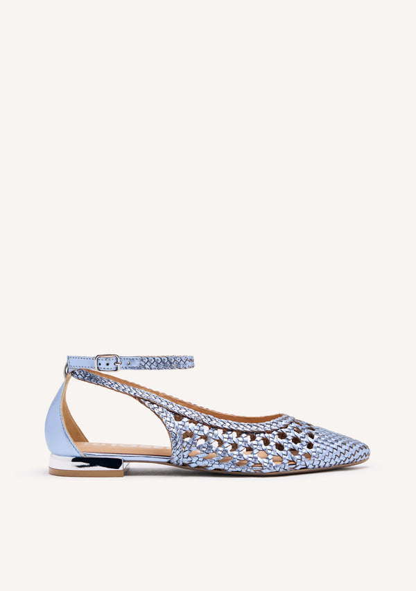 BLUE BRAIDED BALLERINA PUMPS FOR WOMAN DELL