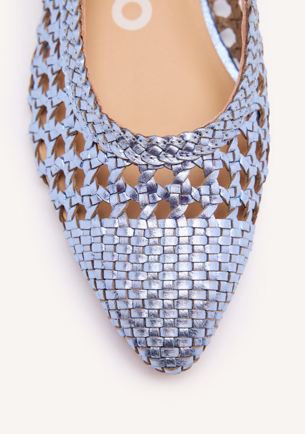 BLUE BRAIDED BALLERINA PUMPS FOR WOMAN DELL