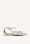 WHITE BRAIDED BALLERINA PUMPS FOR WOMAN DELL