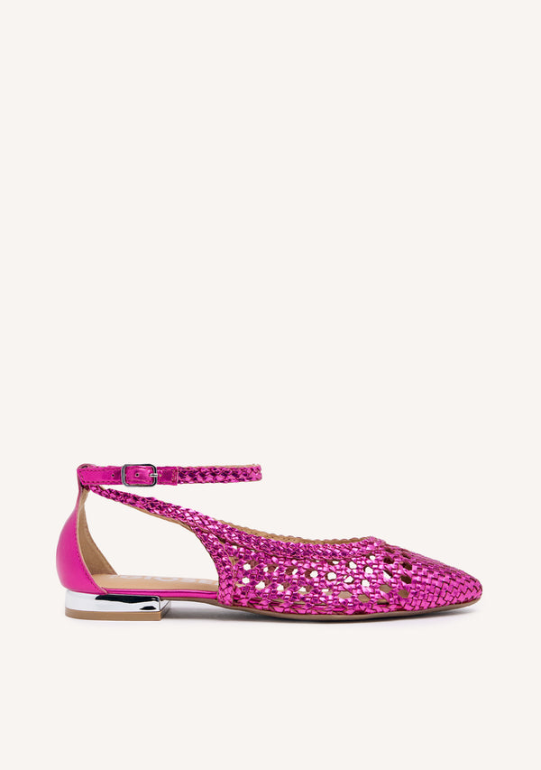 FUCSIA BRAIDED BALLERINA PUMPS FOR WOMAN DELL
