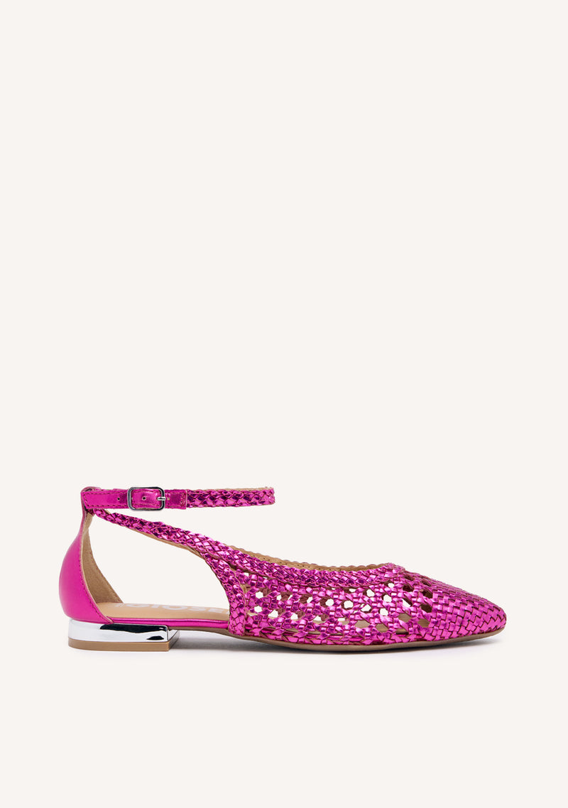 FUCSIA BRAIDED BALLERINA PUMPS FOR WOMAN DELL