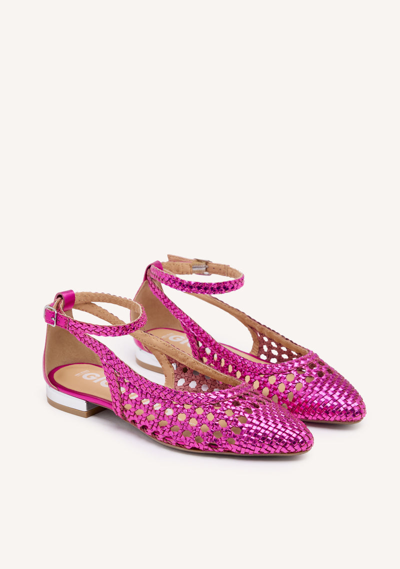 FUCSIA BRAIDED BALLERINA PUMPS FOR WOMAN DELL