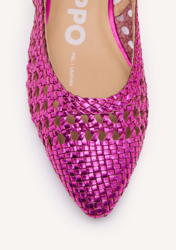 FUCSIA BRAIDED BALLERINA PUMPS FOR WOMAN DELL