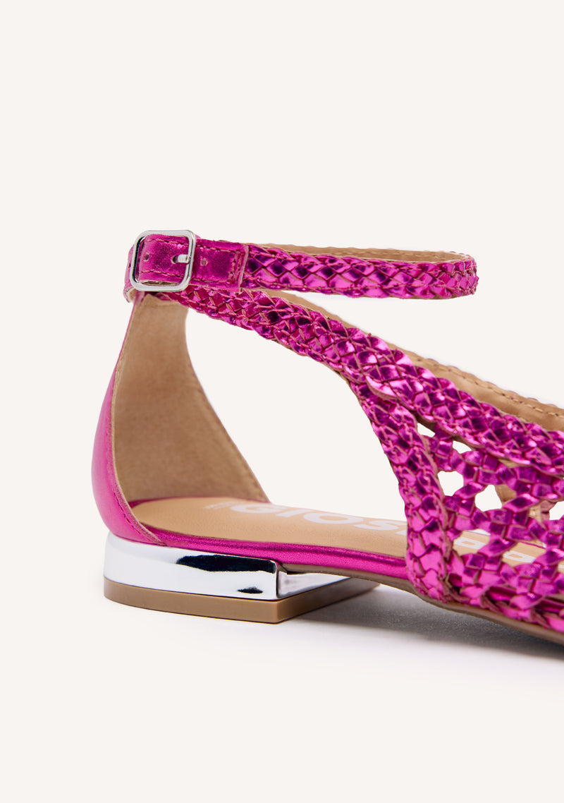FUCSIA BRAIDED BALLERINA PUMPS FOR WOMAN DELL