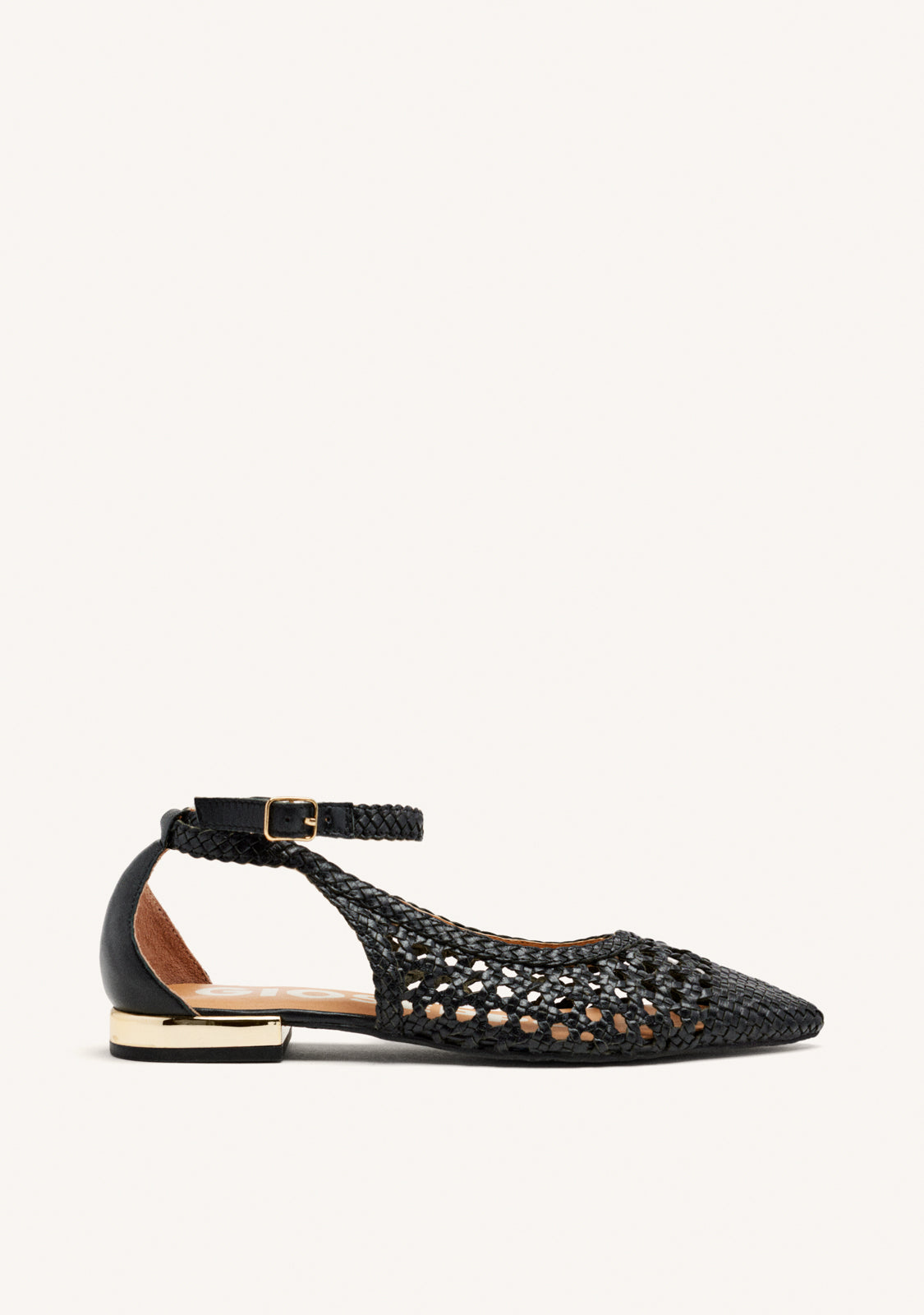 BLACK BRADIDED BALLERINA PUMPS FOR WOMAN DELL