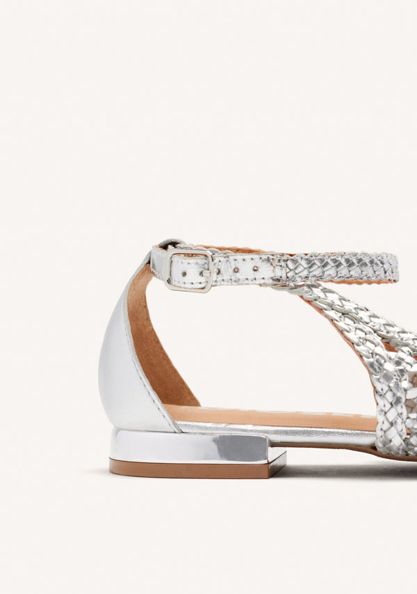 SILVER BRAIDED BALLERINA PUMPS FOR WOMAN DELL