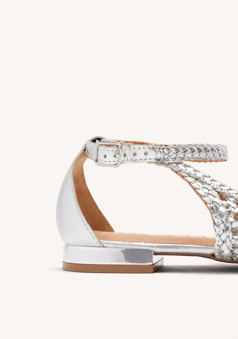 SILVER BRAIDED BALLERINA PUMPS FOR WOMAN DELL