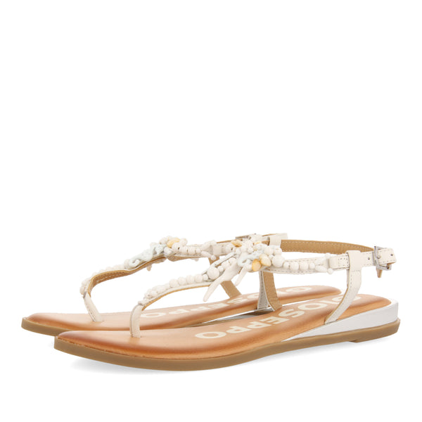 SANDALIAS PLANAS BLANCAS PARA MUJER ALBANY
