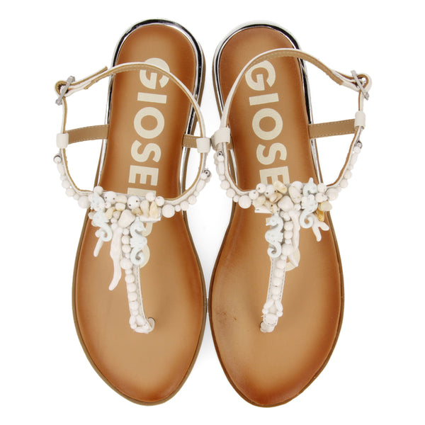 SANDALIAS PLANAS BLANCAS PARA MUJER ALBANY