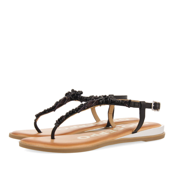 SANDALIAS PLANAS NEGRAS PARA MUJER ALBANY