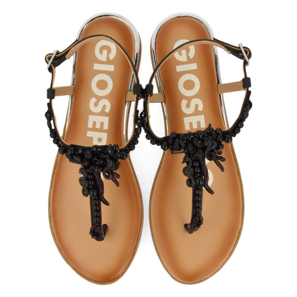 SANDALIAS PLANAS NEGRAS PARA MUJER ALBANY