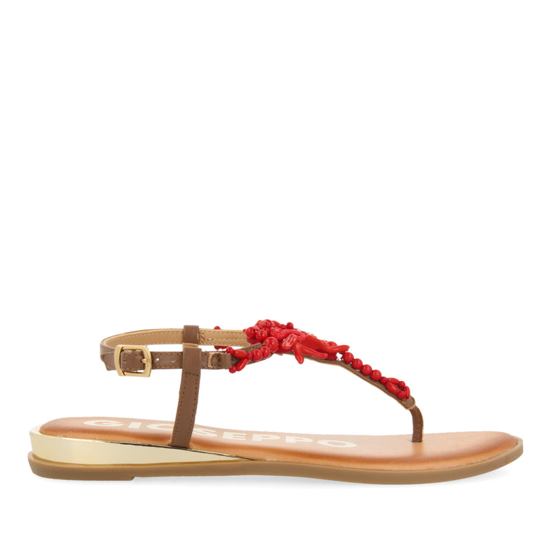SANDALIAS PLANAS ROJAS PARA MUJER ALBANY