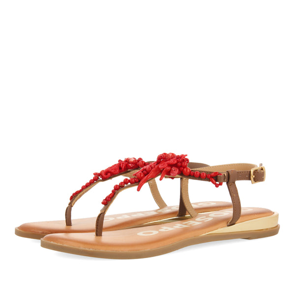 SANDALIAS PLANAS ROJAS PARA MUJER ALBANY