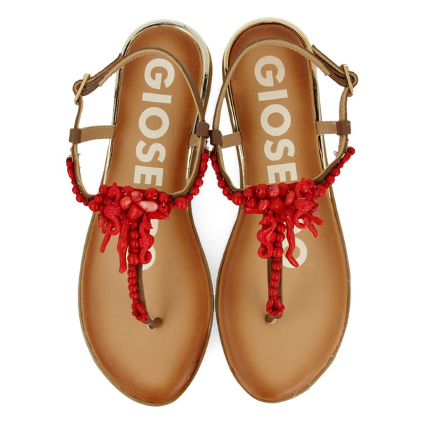 SANDALIAS PLANAS ROJAS PARA MUJER ALBANY
