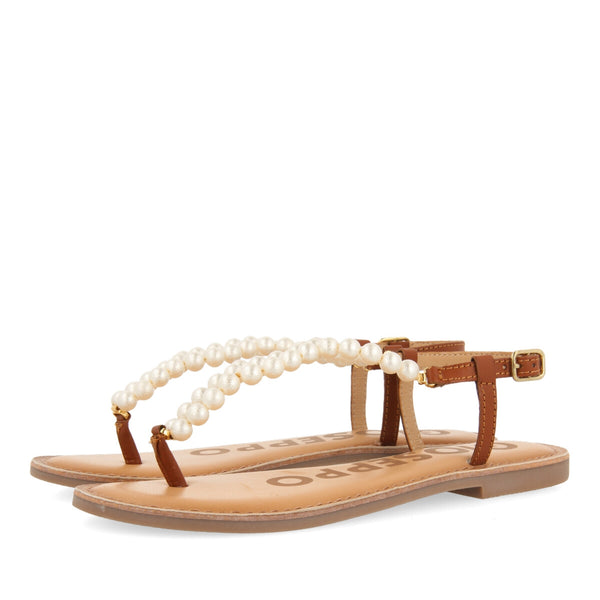 SANDALIAS PLANAS CON PERLAS PARA MUJER GLENMORE