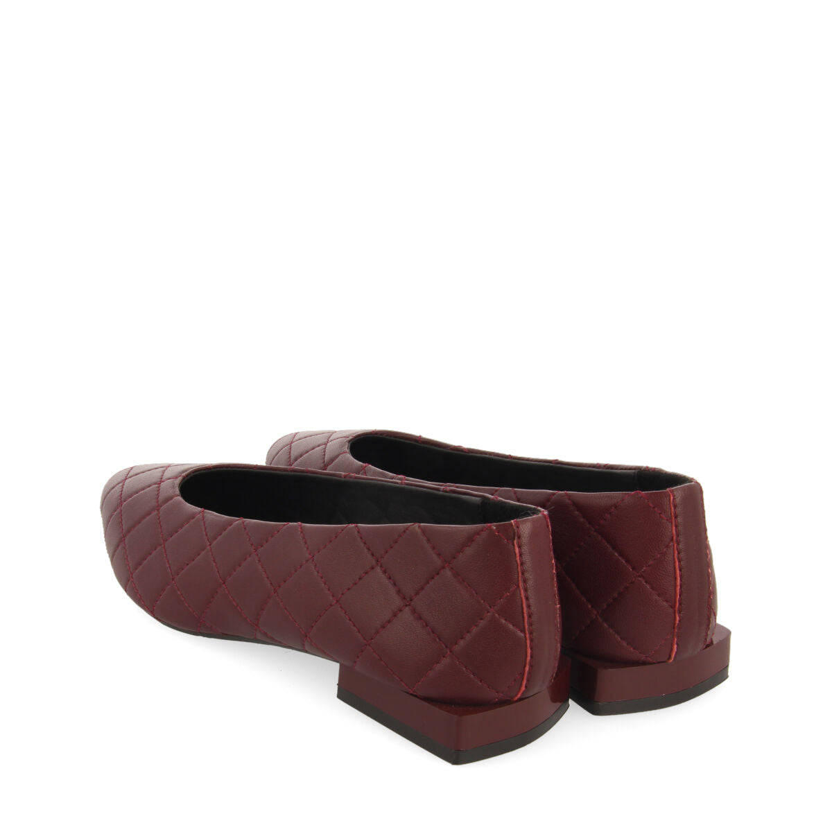 Bailarinas de piel burdeos acolchadas para mujer  SIGDAL