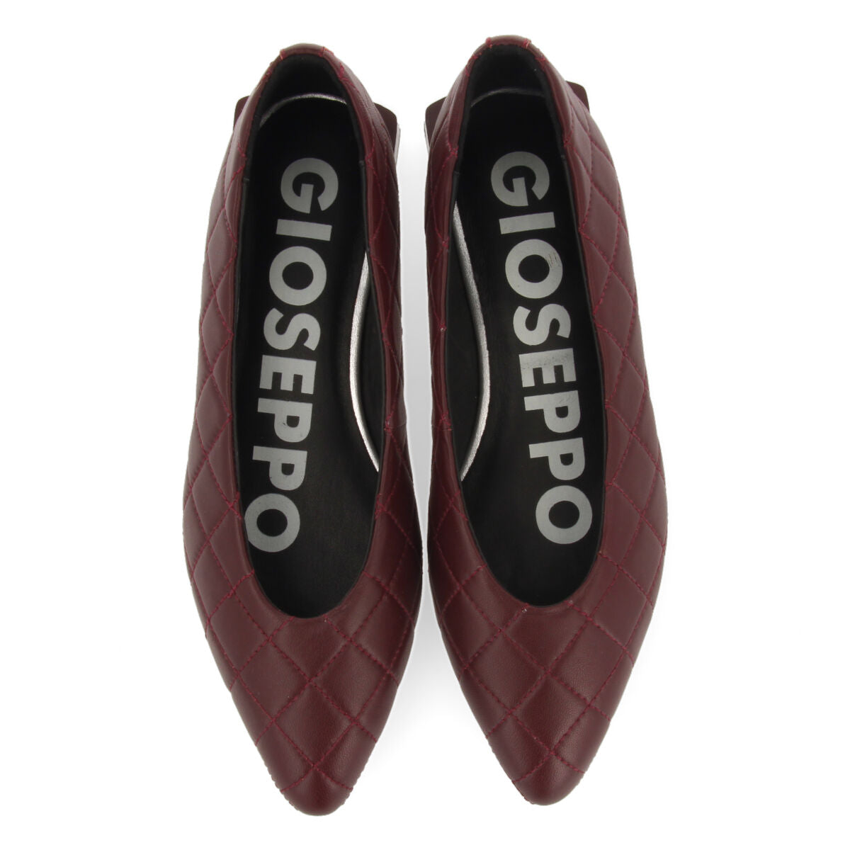 Bailarinas de piel burdeos acolchadas para mujer  SIGDAL