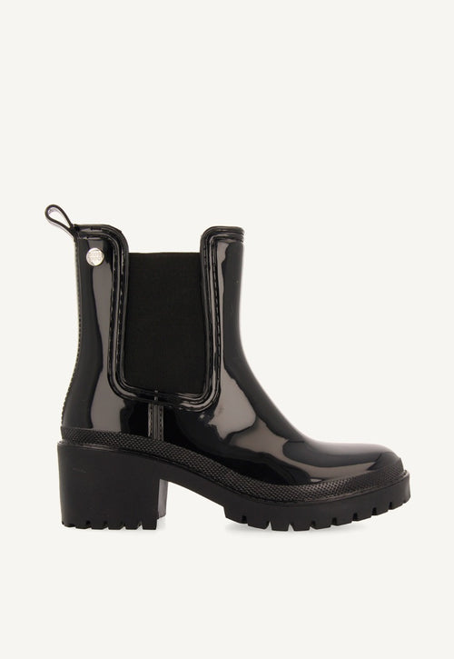 Botas de agua estilo botín chelsea negras para mujer TRYSIL 
