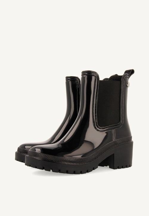 Botas de agua estilo botín chelsea negras para mujer TRYSIL 