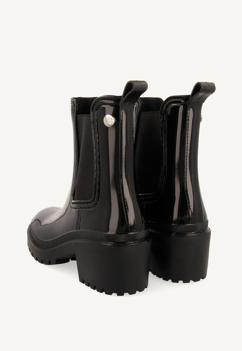 Botas de agua estilo botín chelsea negras para mujer TRYSIL 