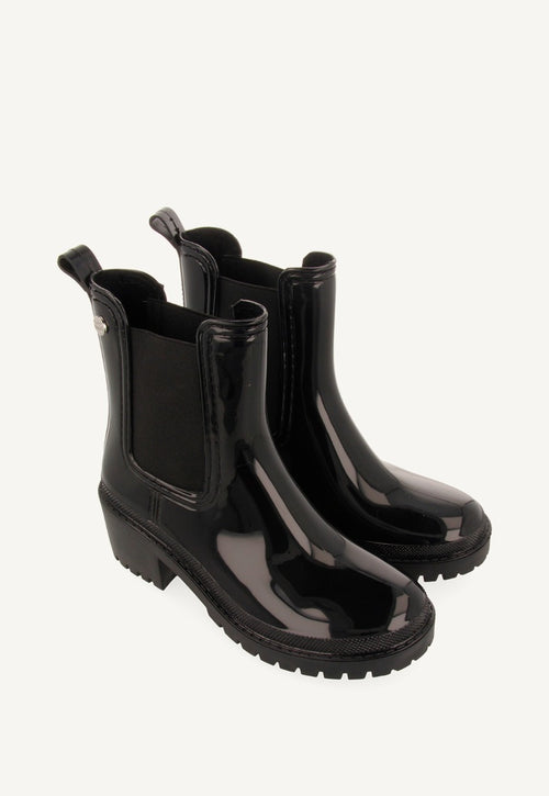 Botas de agua estilo botín chelsea negras para mujer TRYSIL 