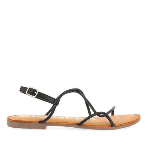 SANDALIAS EN COLOR NEGRO CON TIRAS FINAS PARA MUJER GUIRA