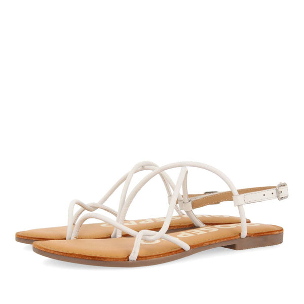 SANDALIAS EN COLOR OFF-WHITE CON TIRAS FINAS PARA MUJER GUIRA