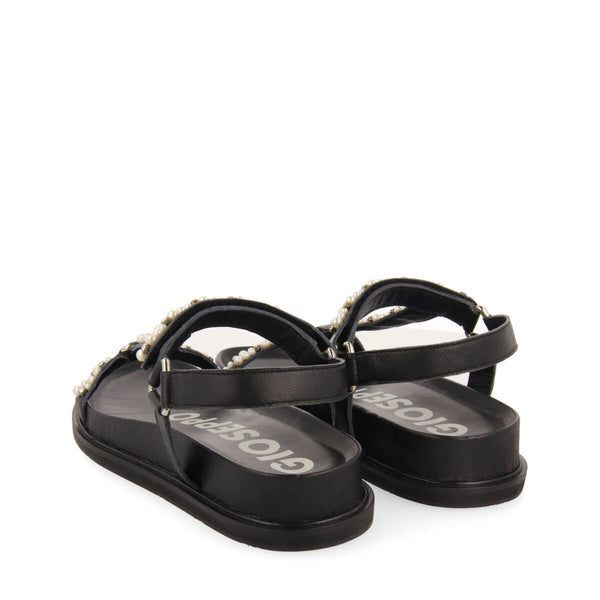 SANDALIAS TIPO BIO EN COLOR NEGRO CON DETALLE DE PERLAS PARA MUJER SLIDELL