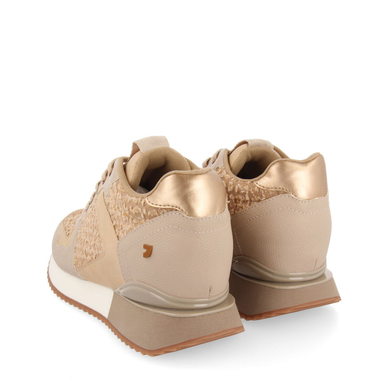 SNEAKERS DE CUÑA INTERNA BEIGE PARA MUJER BAZINE
