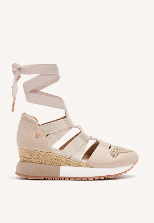 SNEAKERS BEIGE TIPO ESPADRILLE PARA MUJER LIZARDA