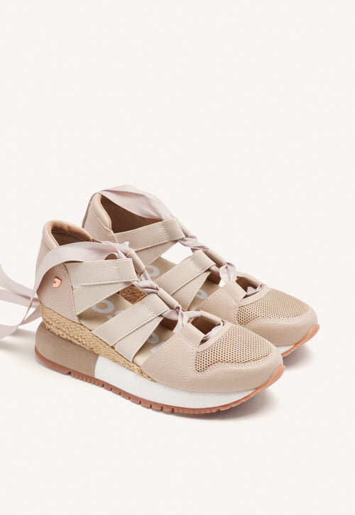 SNEAKERS BEIGE TIPO ESPADRILLE PARA MUJER LIZARDA