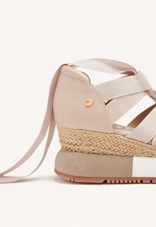 SNEAKERS BEIGE TIPO ESPADRILLE PARA MUJER LIZARDA