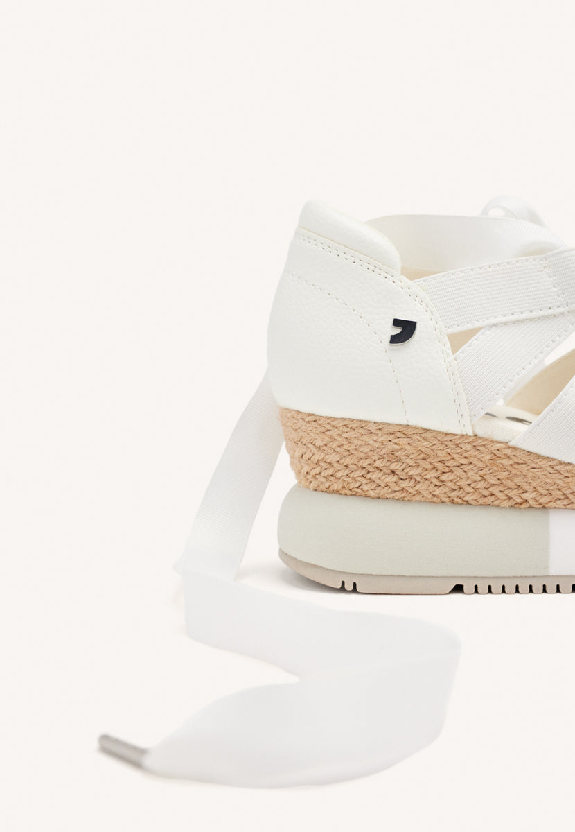 WHITE ESPADRILLE SNEAKERS FOR WOMEN LIZARDA
