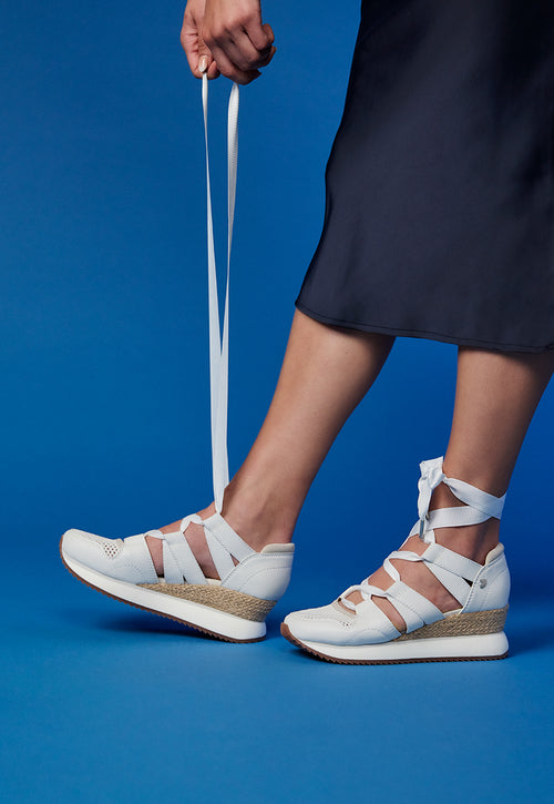 SNEAKERS BLANCAS TIPO ESPADRILLE PARA MUJER LIZARDA