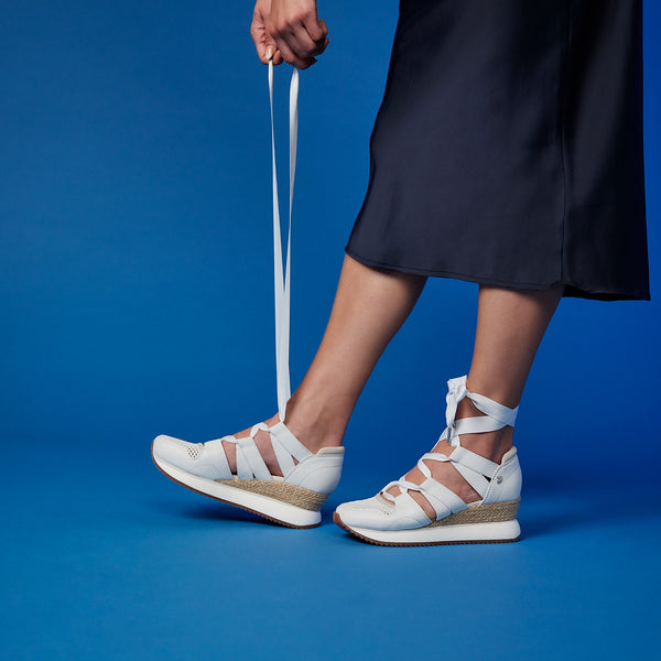 SNEAKERS BLANCAS TIPO ESPADRILLE PARA MUJER LIZARDA