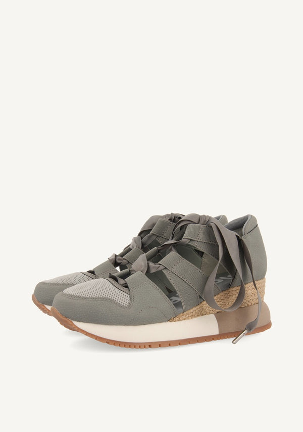 SNEAKERS GRIS CENIZA TIPO ESPADRILLE PARA MUJER LIZARDA