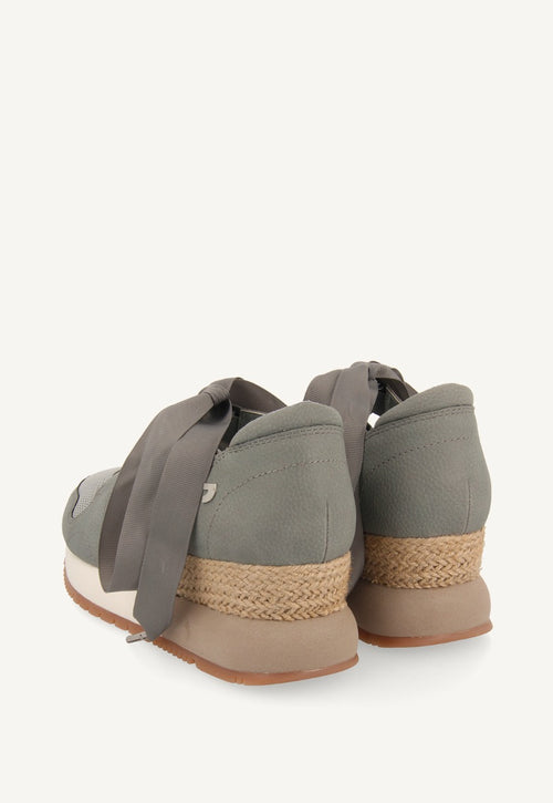 SNEAKERS GRIS CENIZA TIPO ESPADRILLE PARA MUJER LIZARDA