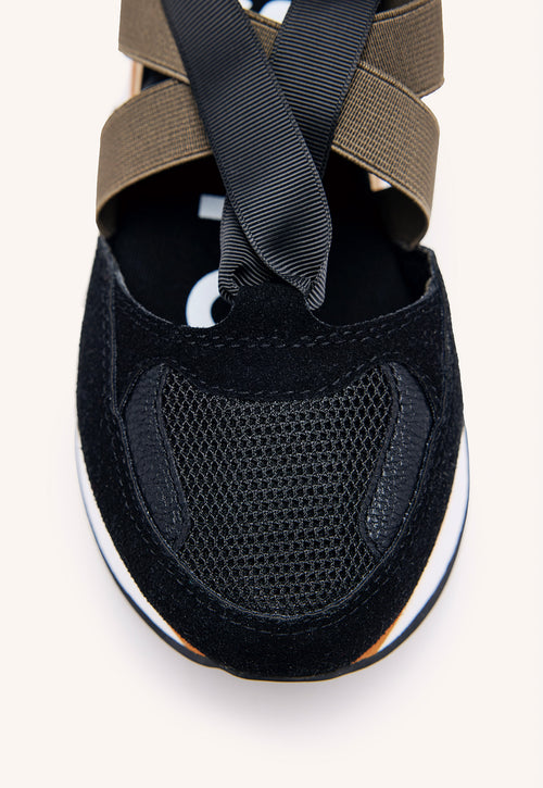 BLACK SNEAKERS IN ESPADRILLE STYLE FOR WOMAN SETTALA